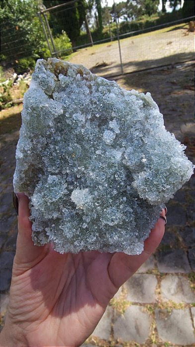 Drusa de Quartzo com Celadonita