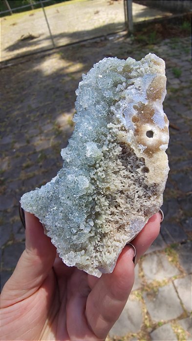 Drusa de Quartzo com Celadonita