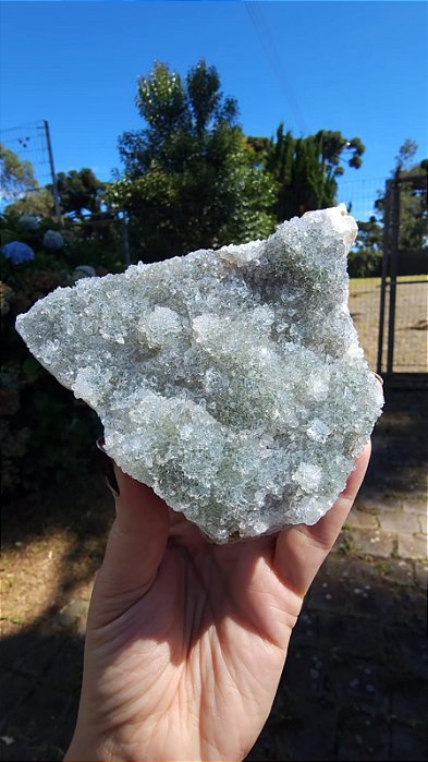 Drusa de Quartzo com Celadonita