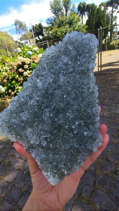 Drusa de Quartzo com Celadonita