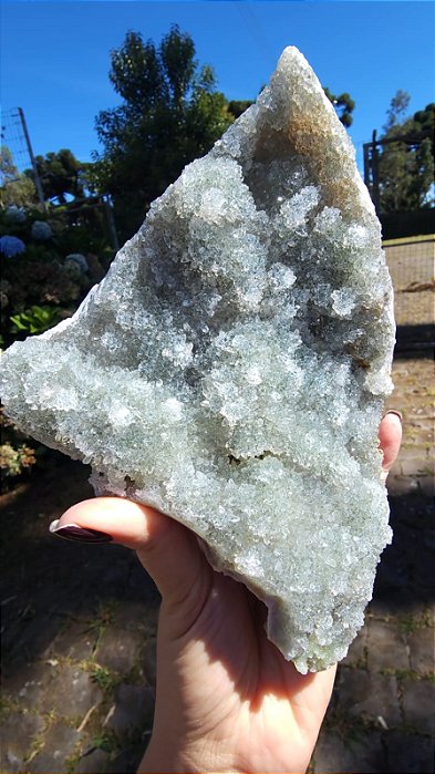 Drusa de Quartzo com Celadonita