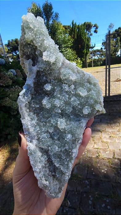 Drusa de Quartzo com Celadonita