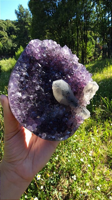 Drusa de Ametista com Calcita