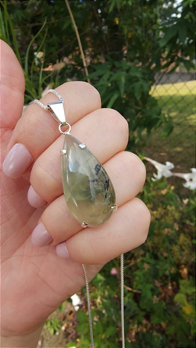 Pingente Prehnita com Epídoto