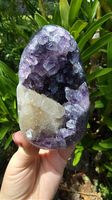 Drusa de Ametista com Calcita