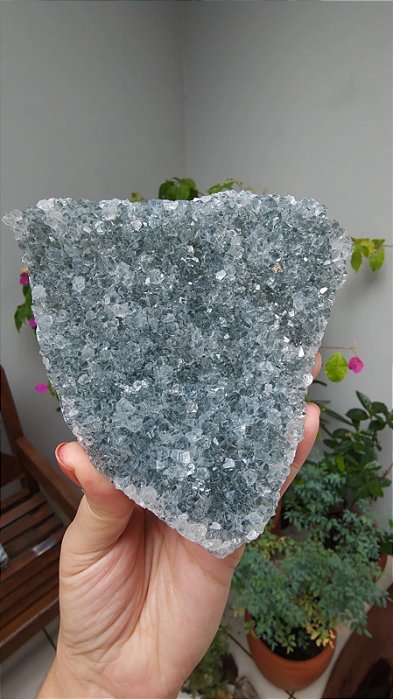 Drusa de Quartzo com Celadonita