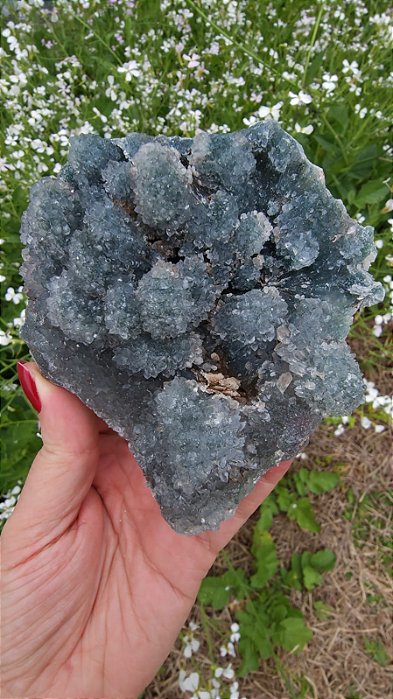 Drusa de Quartzo com Celadonita