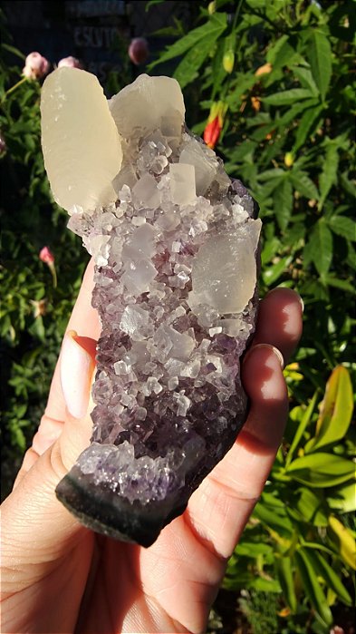 Drusa de Ametista com Calcita