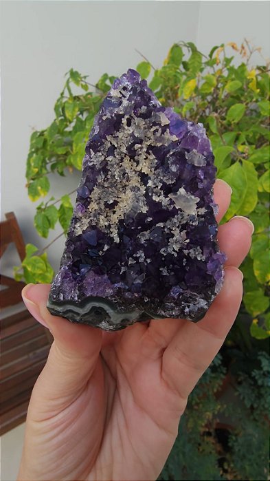Drusa de Ametista com Calcita
