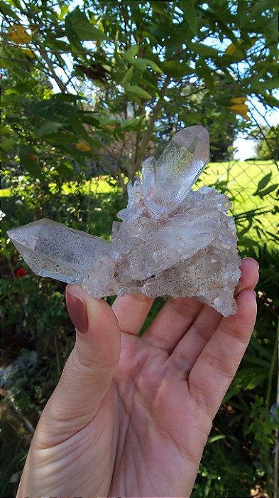 Drusa Dupla de Cristal com Hematita