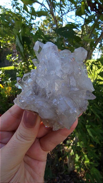 Drusa de Cristal com Hematita
