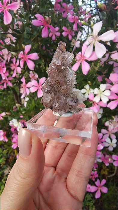 Flor de Cristal em tons de lilás com Goethita