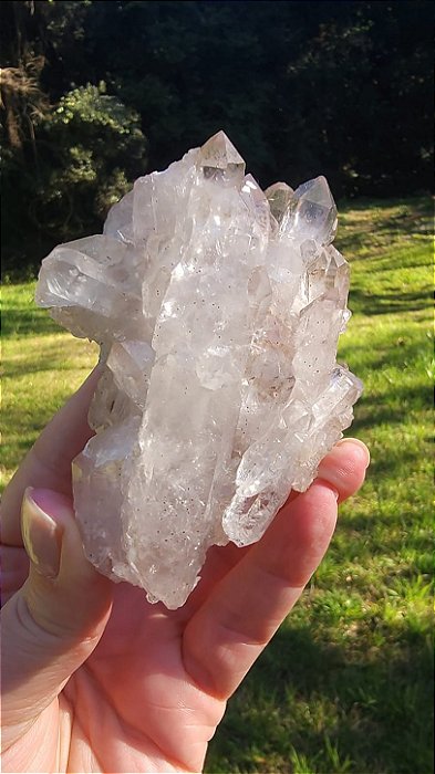 Drusa de Cristal com Hematita Autorurada com Janela da Alma