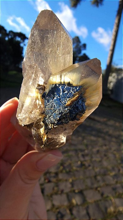 Cristal com Rutilo Estrela