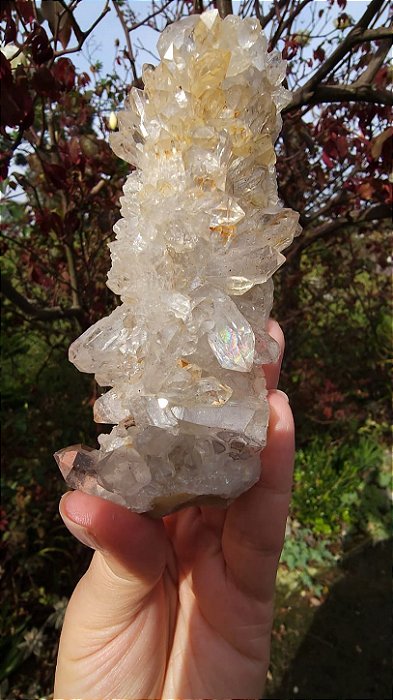 Drusa de Cristal com Hematita