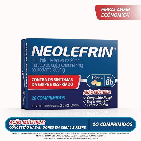 Neolefrin 800mg/20mg/4mg 20 Comprimidos