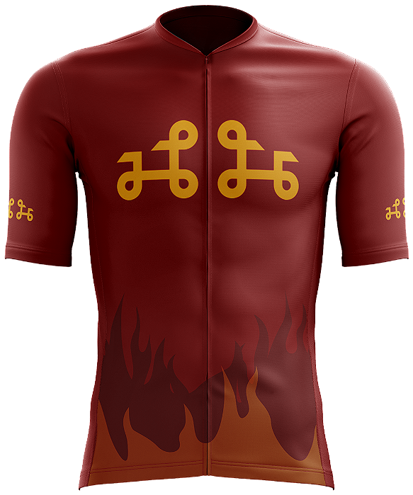 Camisa Ciclismo / Fogo nos Racistas / Unissex / Cor Vermelha