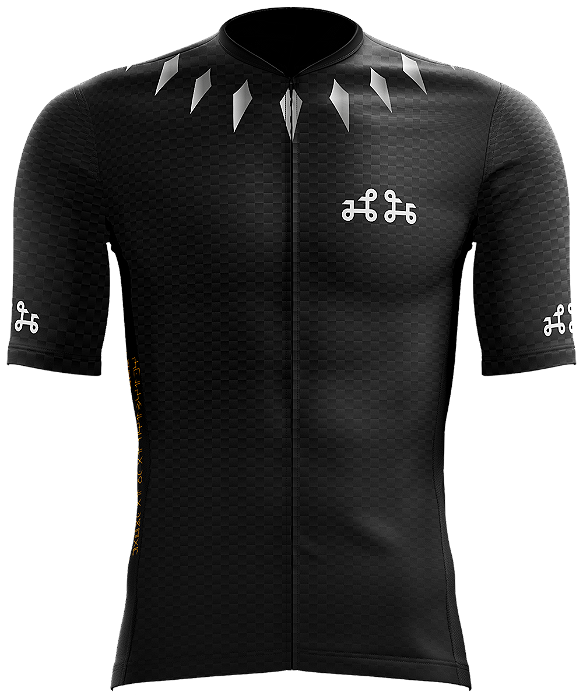 Camisa Ciclismo / Pantera Negra - Chad / Unissex / Cor Preta