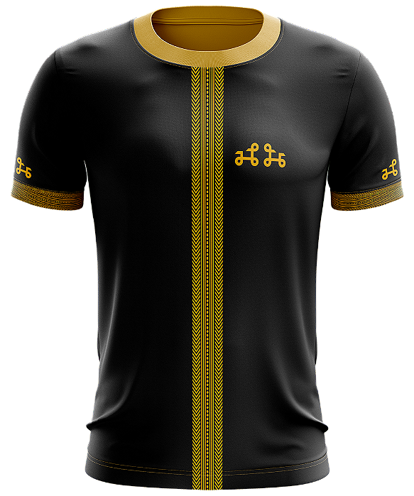 Camisa Esportiva / Dashiki / Unissex / Cor Preta