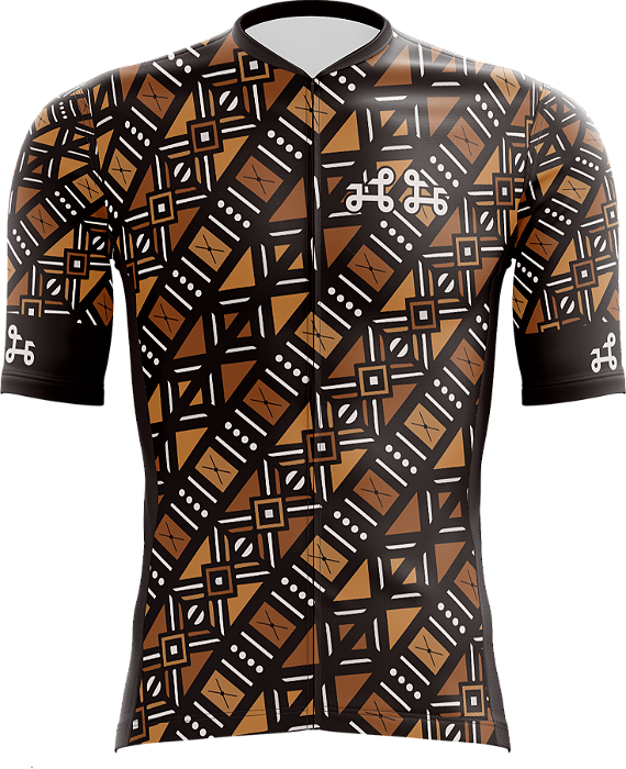 Camisa Ciclismo / Mud Cloth / Unisex / Cor Marrom