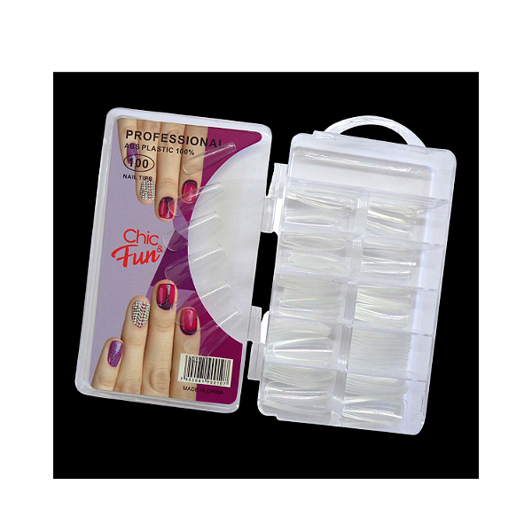 Unha Postiça Bailarina Transparente Chic & Fun - 100 Unidades