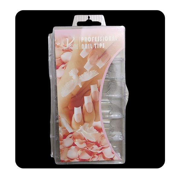 Tips Transparente para Alongamento de Unhas Curvatura C 120 Unidades