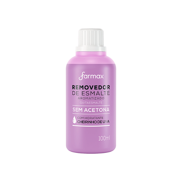 Removedor de Esmalte sem Acetona com Hidratante Aroma Uva Farmax 100ml