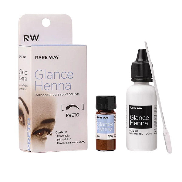 Kit Henna Glance Preto 3,5g + Fixador