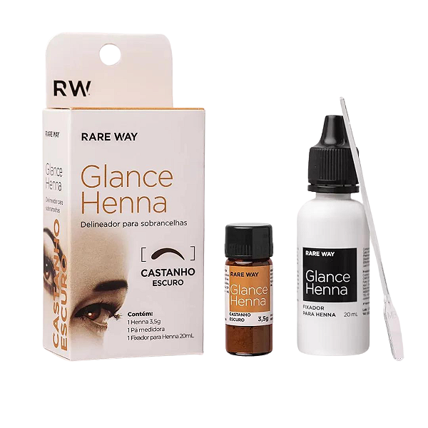 Kit Henna Glance Castanho Escuro 3,5g + Fixador