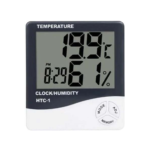 Termo Higrômetro Digital Relógio Temperatura Umidade do Ar