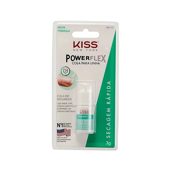 Cola p/ Unhas Tips Reparos Unhas Naturais Secagem Rápida Kiss New York 3g