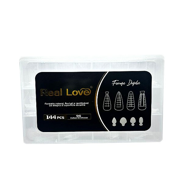 Molde F1 Real Love 144pçs 96 Folhas de Silicone Forma Dupla Amendoado Bailarina Stiletto Quadrada