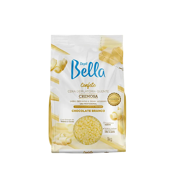 Depil Bella Cera Quente Confete Chocolate Branco 1kg