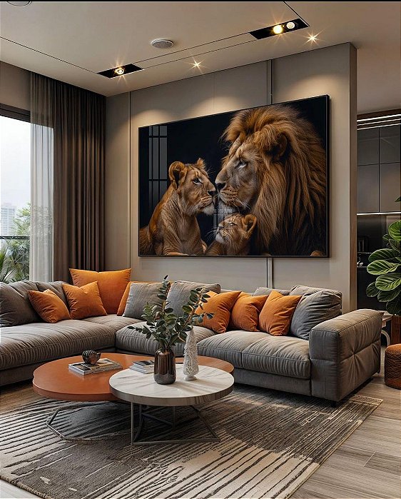 Coleção Família de Leão Um Filhote