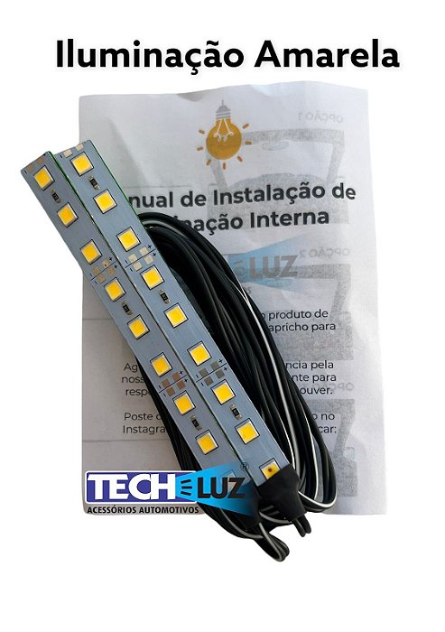 Kit Iluminação Assoalho 100% Amarelo Âmbar com Fiação