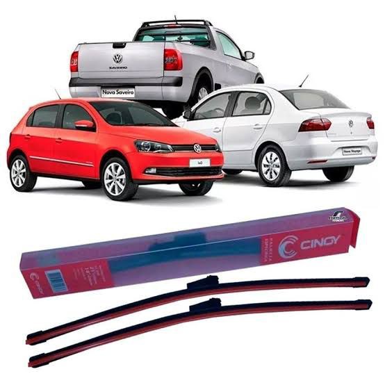 Par Palheta Limpador Parabrisa Vw Saveiro, Gol G6, Voyage, UP, Novo Polo, Virtus, Jetta, Passat, Amarok, Fox, Crossfox, Spacefox
