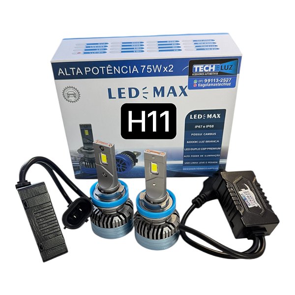 Kit H11/H8 Super LED Max 150W 15.000 lm — Canceller Integrado (Par) Plug & Play