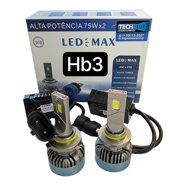 Kit HB3 (9005) Ultra LED Max 150W 15.000 lm — 6000K (Par) Plug & Play