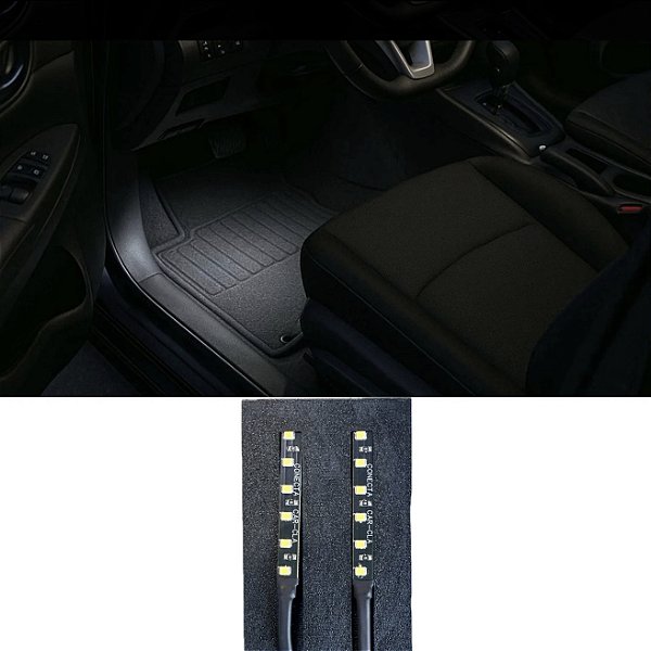Par Led Iluminação Interna Para Assoalhos Carro 100% branco com a fiação