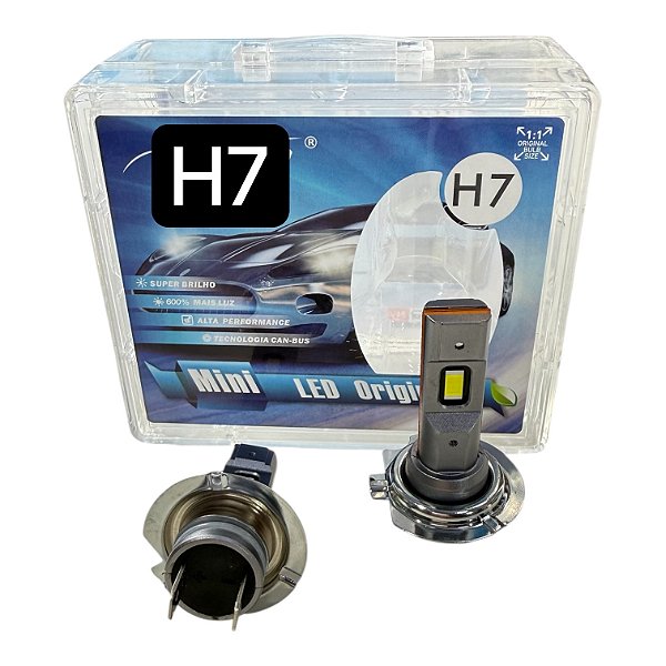 Kit H7 Ultra LED Mini Slim 63W 12.000 lm — 6000K (Par) Plug & Play
