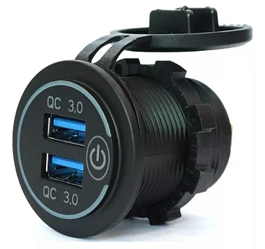 Tomada Usb Veicular Bi - Turbo 6.0 2 Saídas - Escolha Sua Cor