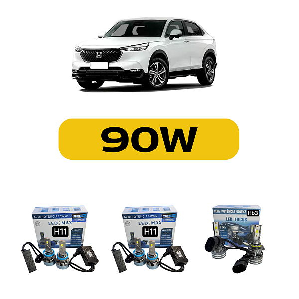 Kit LED Honda HRV (2019 em diante) Farol Alto Baixo e Milha