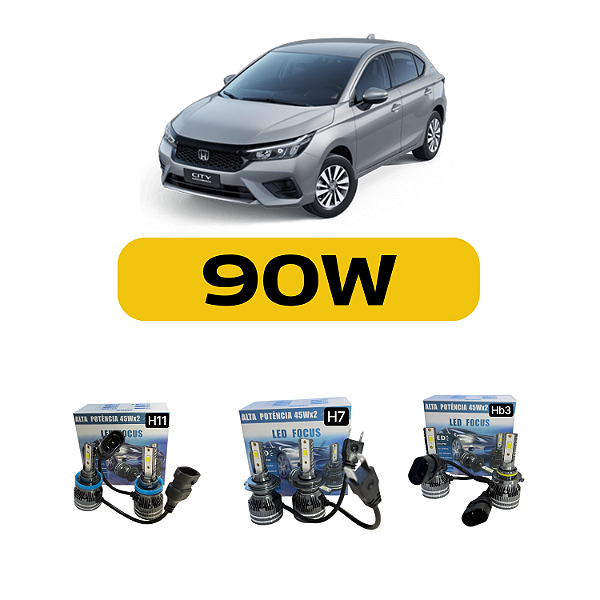 Kit LED Honda City (2023 em diante) Farol Alto Baixo e Milha
