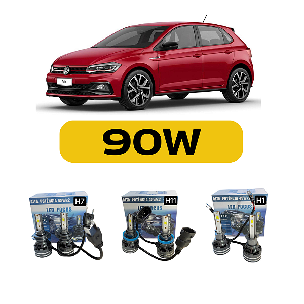 Kit LED Volkswagen Polo (2015-2022) Farol Alto Baixo e Milha