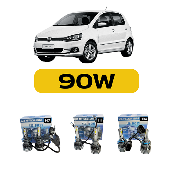 Kit LED Volkswagen FOX (2010-2011) Foco Duplo - Farol Alto Baixo e Milha