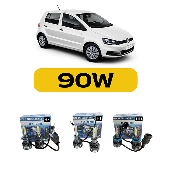 Kit LED Volkswagen FOX (2012-2013) Foco Duplo - Farol Alto Baixo e Milha