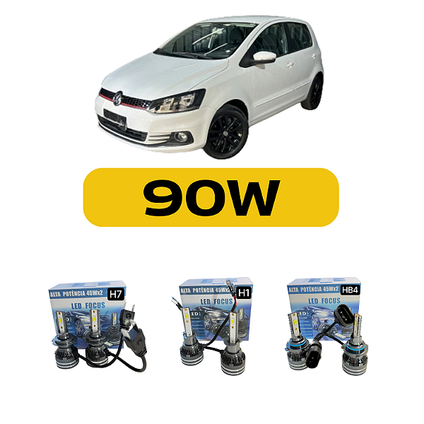 Kit LED Volkswagen FOX (2014-2019) Foco Duplo - Farol Alto Baixo e Milha