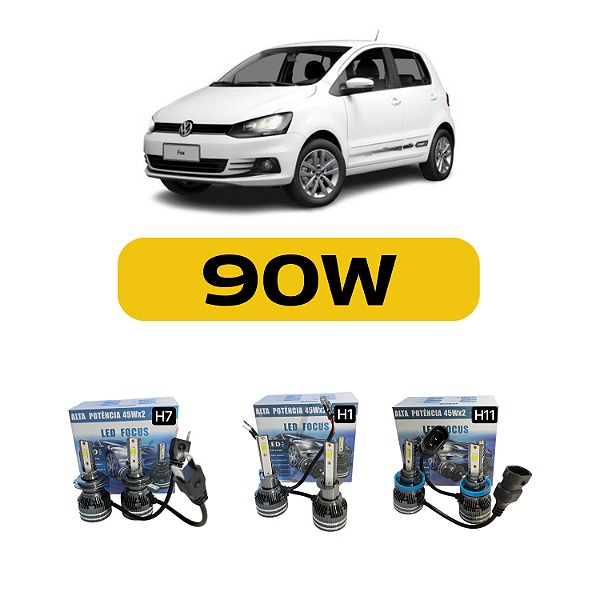 Kit LED Volkswagen FOX (2020-2022) Foco Duplo - Farol Alto Baixo e Milha