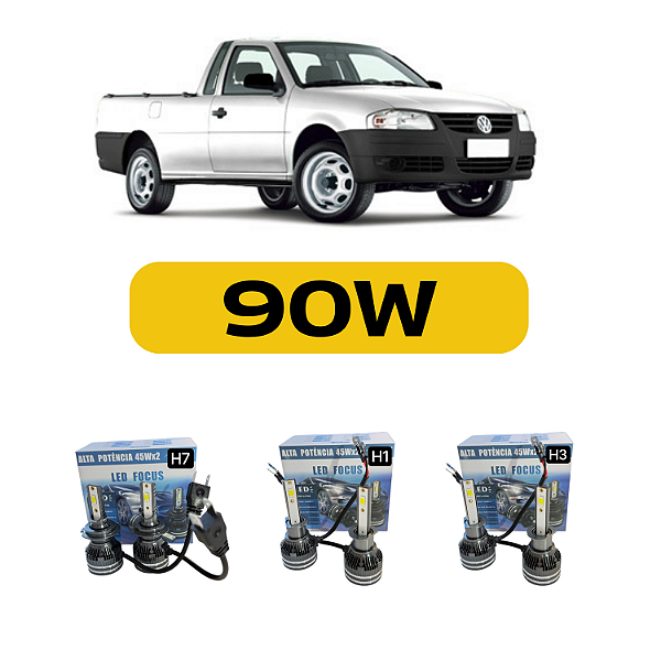 Kit LED Volkswagen Saveiro G4 (2003-2008) Foco Duplo - Farol Alto Baixo e Milha