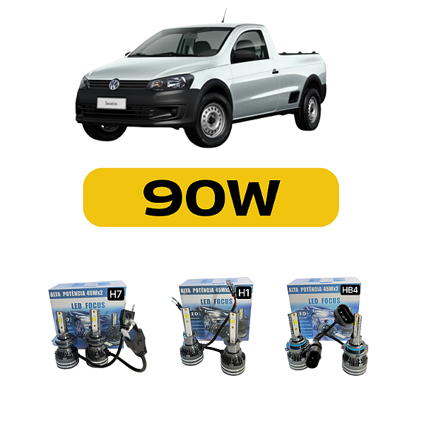 Kit LED Volkswagen Saveiro G5 (2009-2016) Foco Duplo - Farol Alto Baixo e Milha